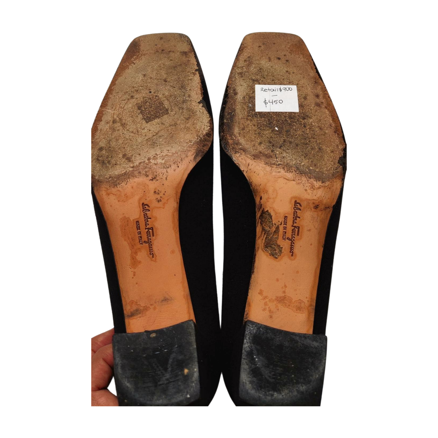 Salvatore Ferragamo Horsebit Accent Suede Heels