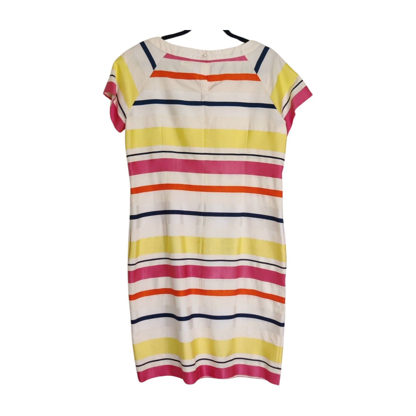 Weekend Max Mara Beige Multi Stripe Cap Sleeve Dress