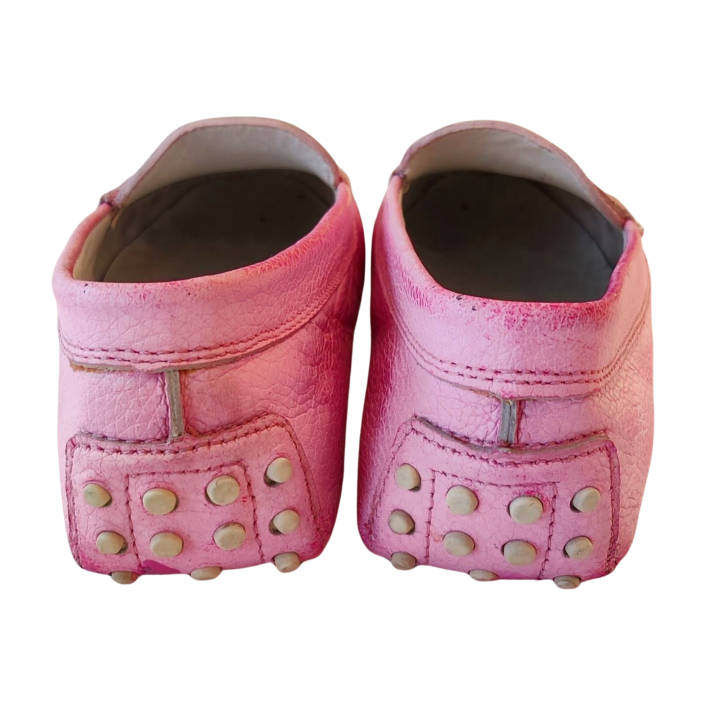 Tod's Pink Leather Penny Loafers
