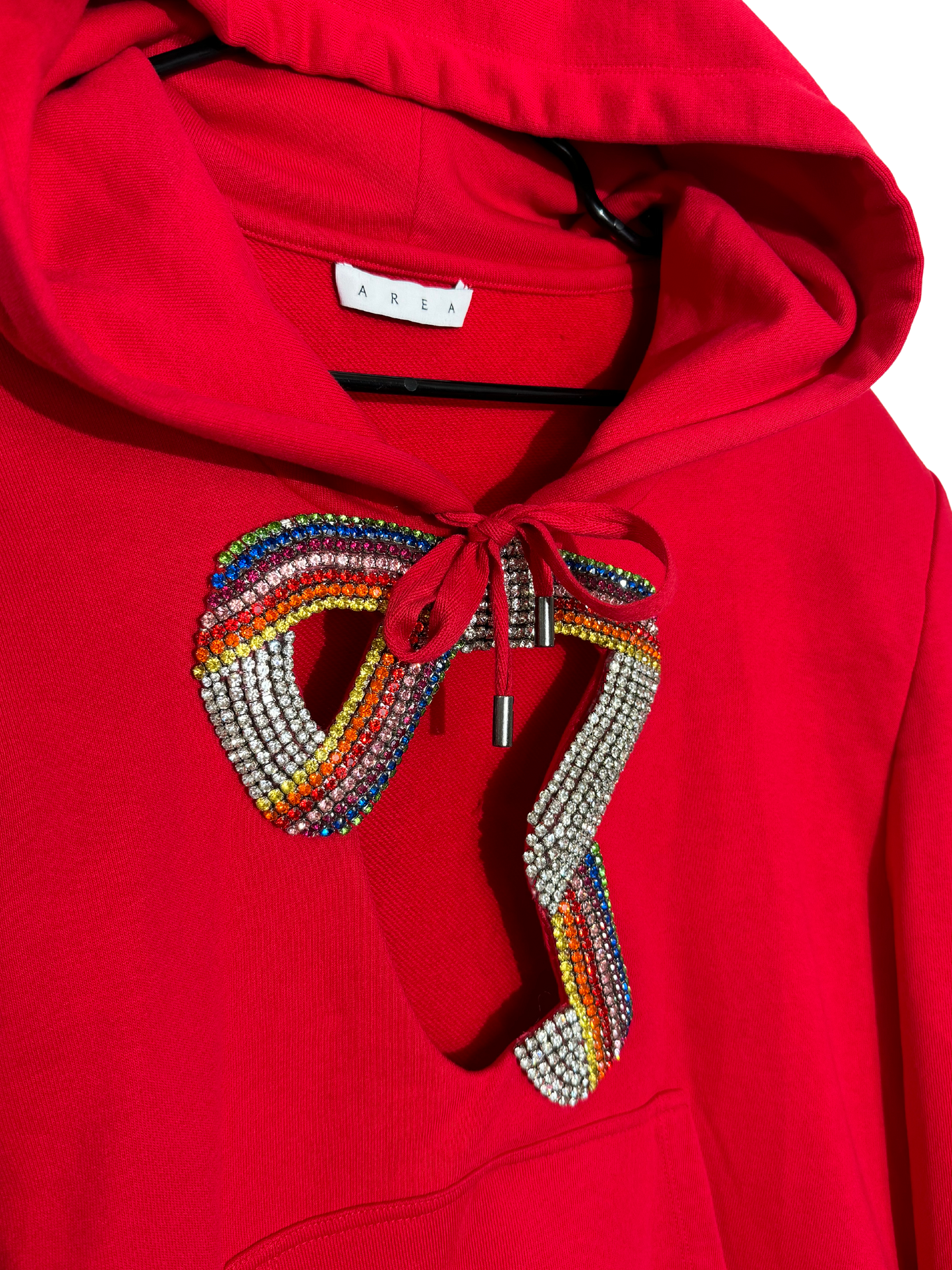 AREA Crystal Bow Hoodie