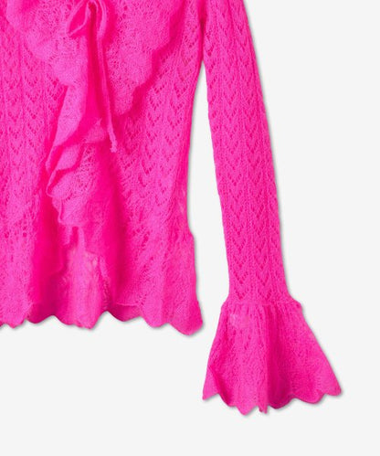 ERL Women's Croquette Knit Cardigan - Pink