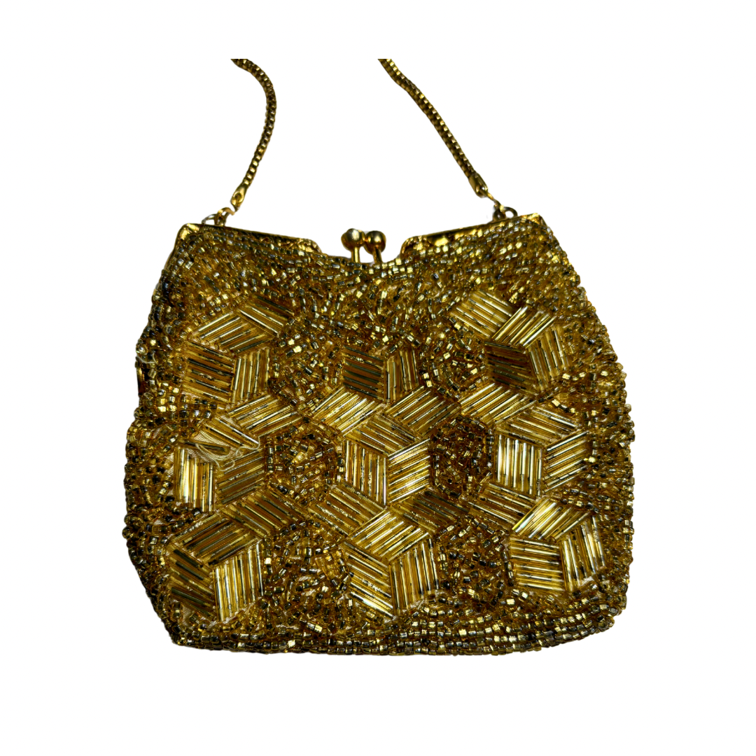 Vintage Gold Beaded Purse