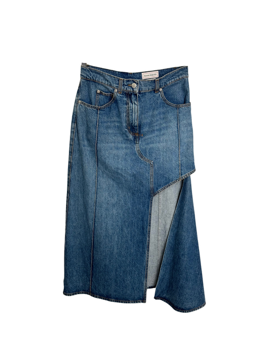 Alexander Mcqueen Denim Maxi Skirt