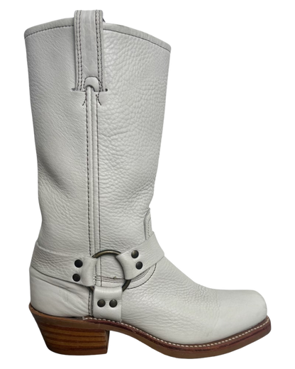 White Frye Harness Boots