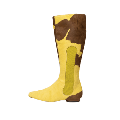 Fendi Cowprint Yellow Boots