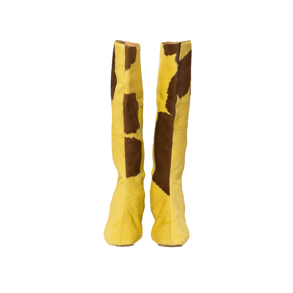 Fendi Cowprint Yellow Boots