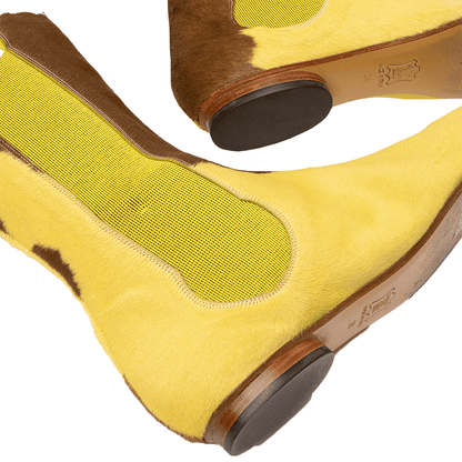 Fendi Cowprint Yellow Boots