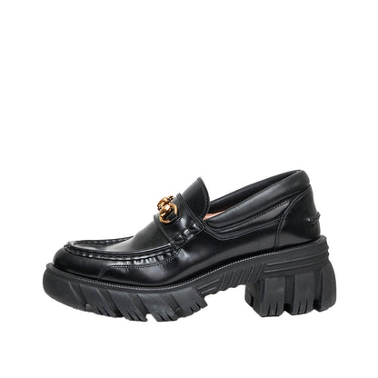 Gucci Leather Lug Sole Horsebit Loafer