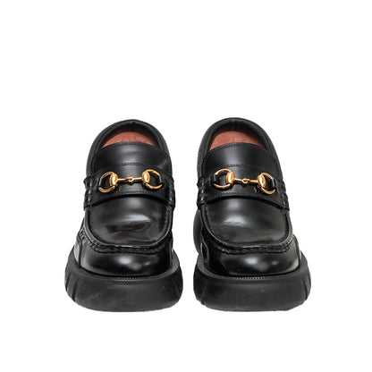 Gucci Leather Lug Sole Horsebit Loafer