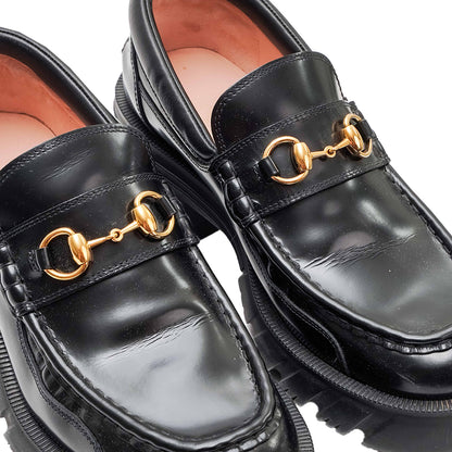 Gucci Leather Lug Sole Horsebit Loafer