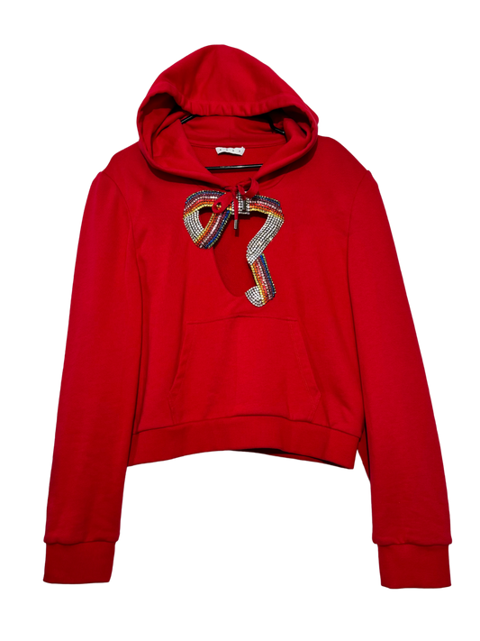 AREA Crystal Bow Hoodie