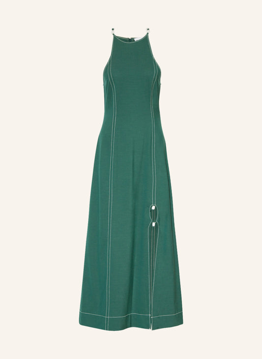 GANNI Bead Detail Sleeveless Midi Dress