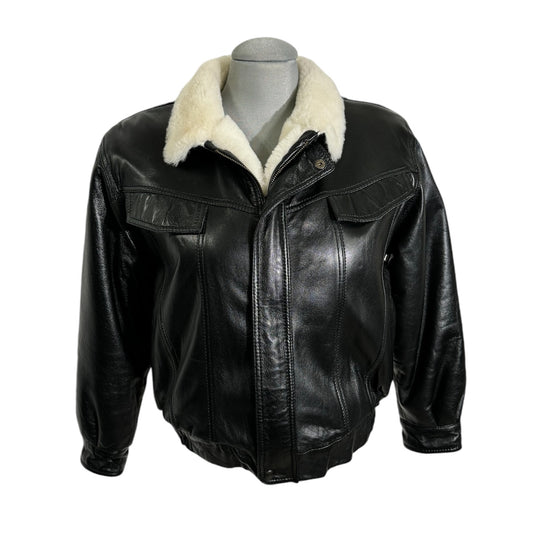 Gianfranco Bogino Black Leather Bomber