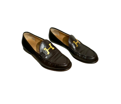 Hermes Brown Loafers