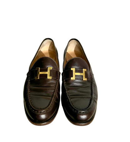 Hermes Brown Loafers