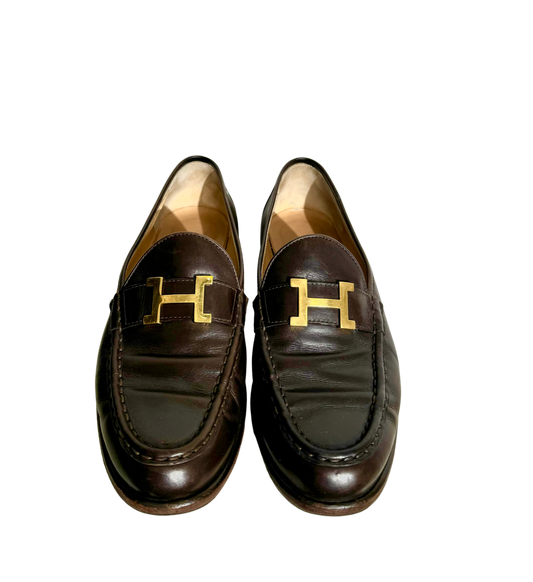 Hermes Brown Loafers