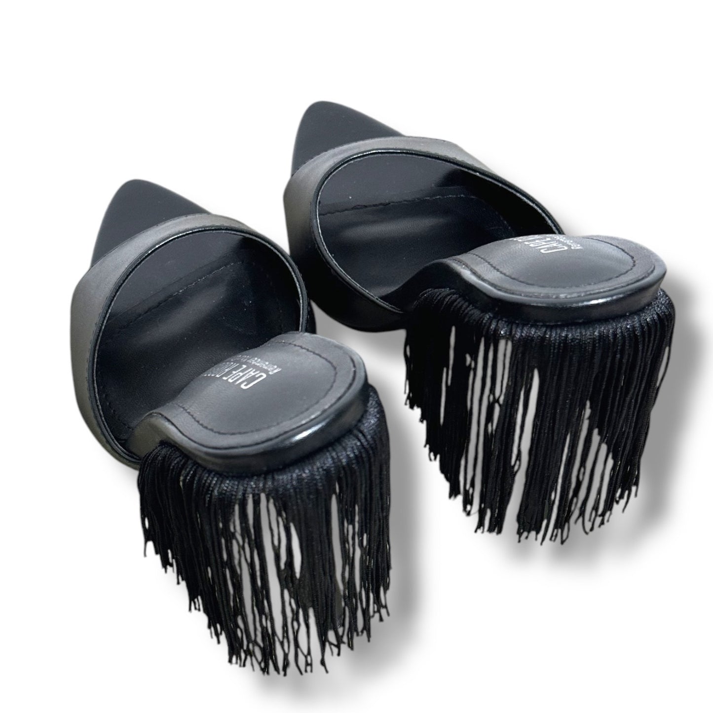 Cape Robbin Black Fringe Heels