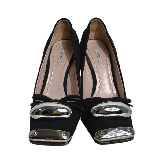 MIU MIU Black & Silver Heels