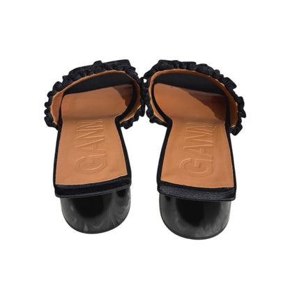 GANNI Black Square-Toe Sandals