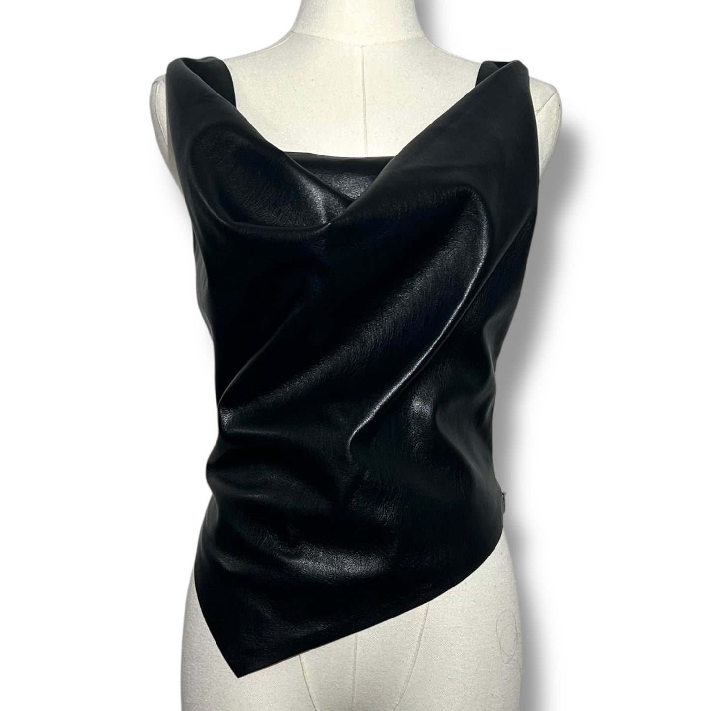 Nanushka Petra Vegan Leather Sculpted Top