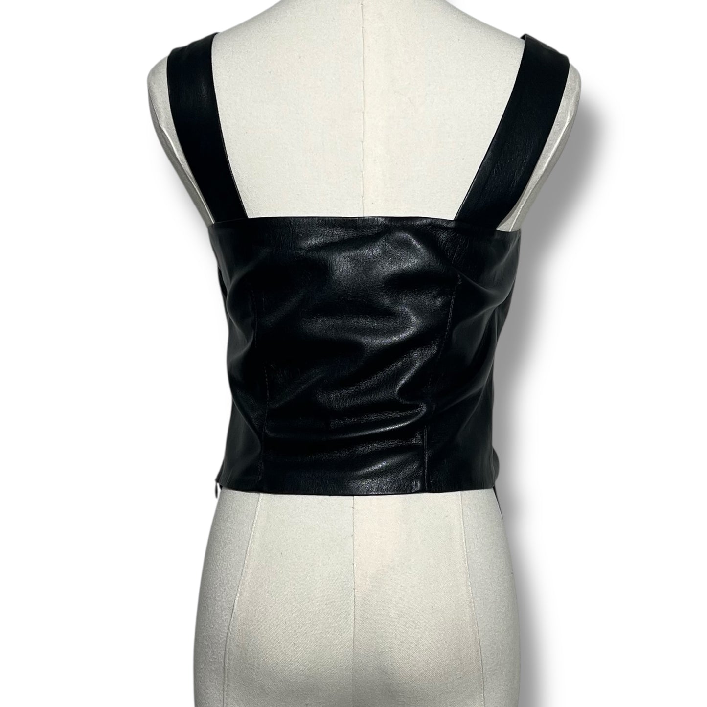 Nanushka Petra Vegan Leather Sculpted Top