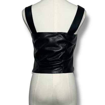 Nanushka Petra Vegan Leather Sculpted Top