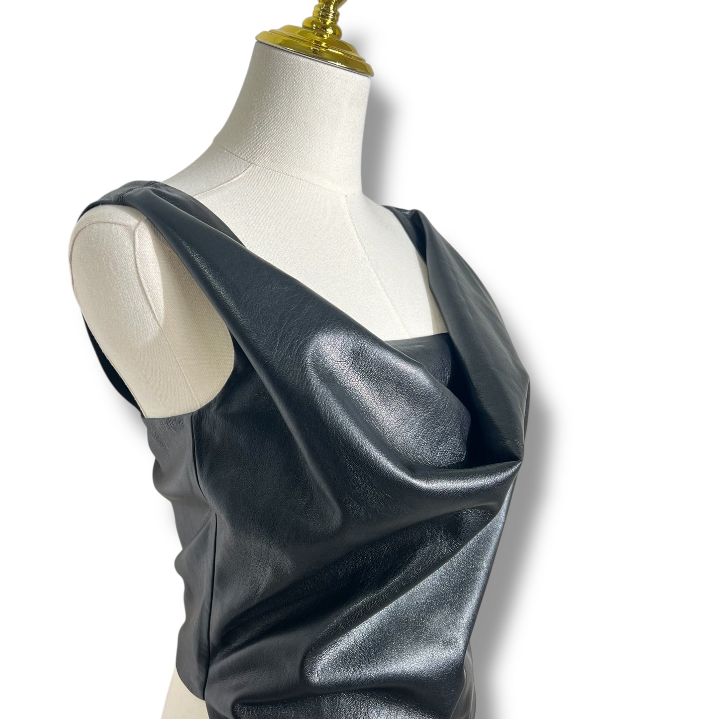 Nanushka Petra Vegan Leather Sculpted Top