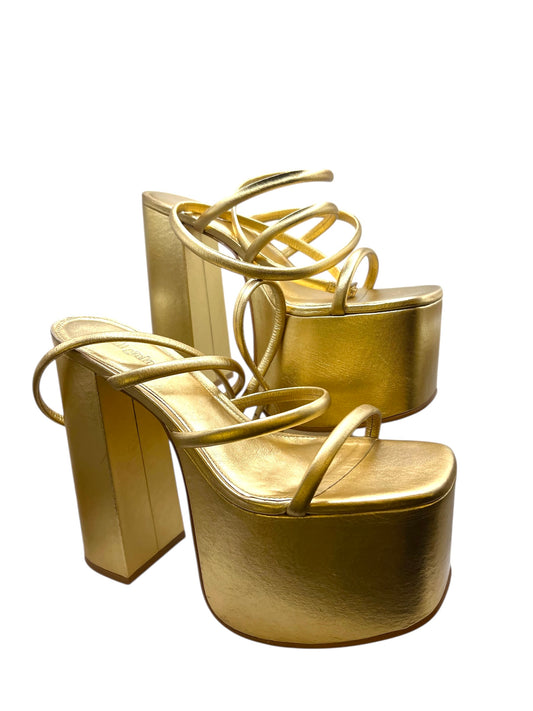Cult Gaia Gold Platform Heels