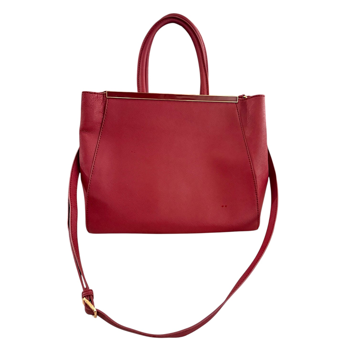 DANIER Red Genuine Leather Purse w/ Gold Hardware