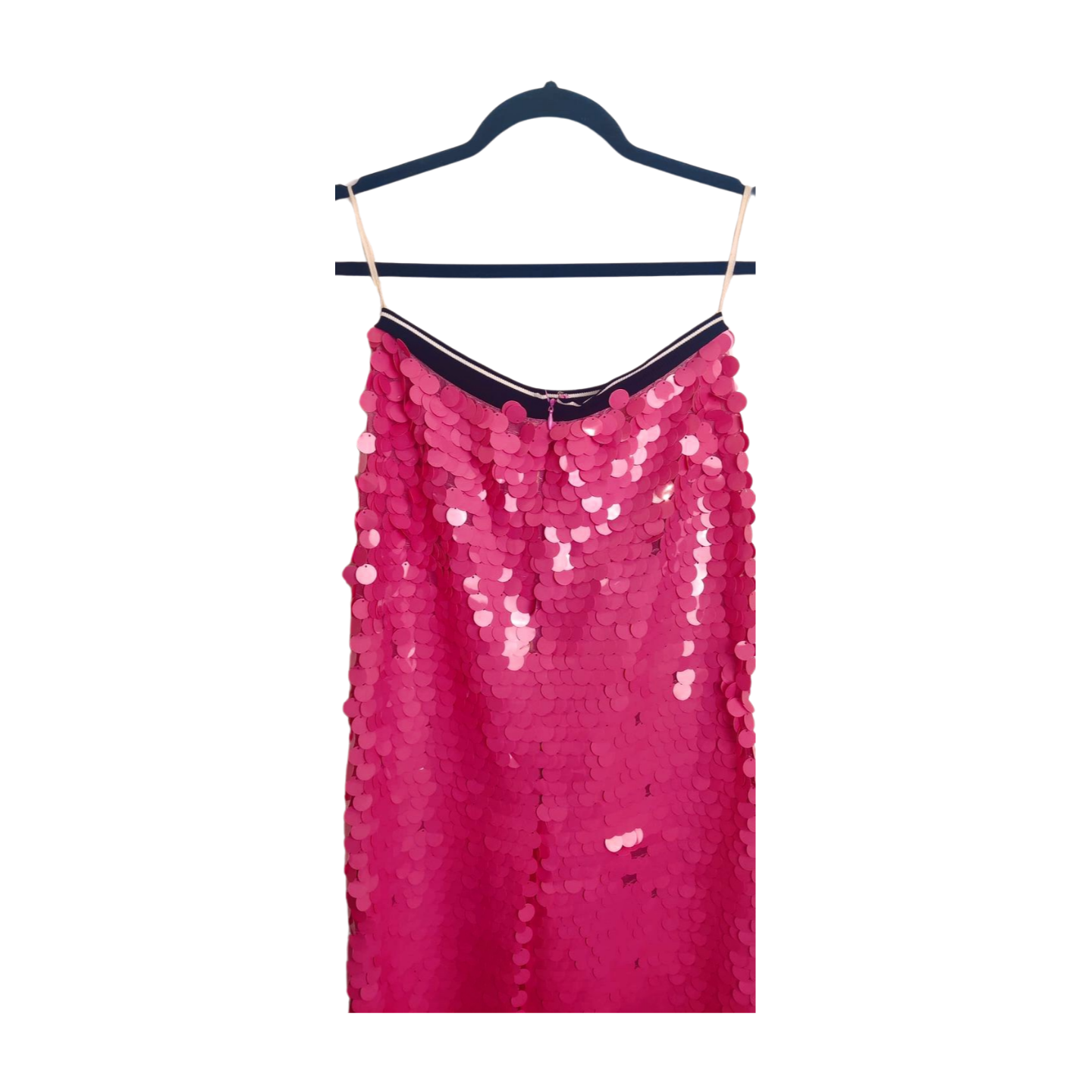 PLAN C Pink Sequined Midi Skirt