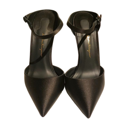 Salvatore Ferragamo Women's Naturno Satin F-Wedge Pumps