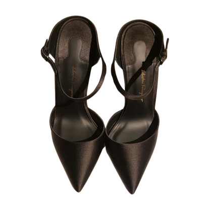 Salvatore Ferragamo Women's Naturno Satin F-Wedge Pumps