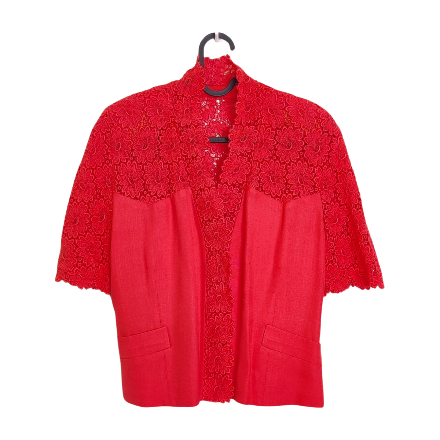 Vintage Electre' Paris Coral Lace Skirt Set
