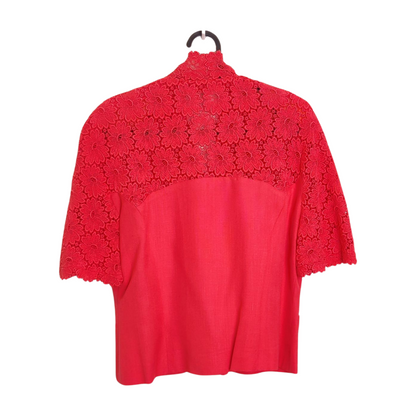Vintage Electre' Paris Coral Lace Skirt Set