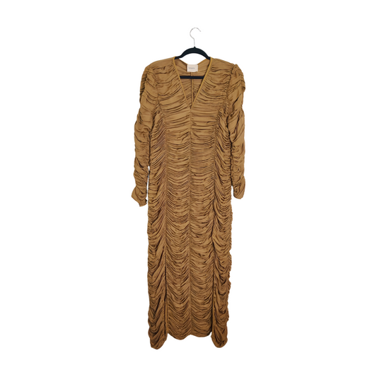 Khaite Shirring Dress in Dark Oilve