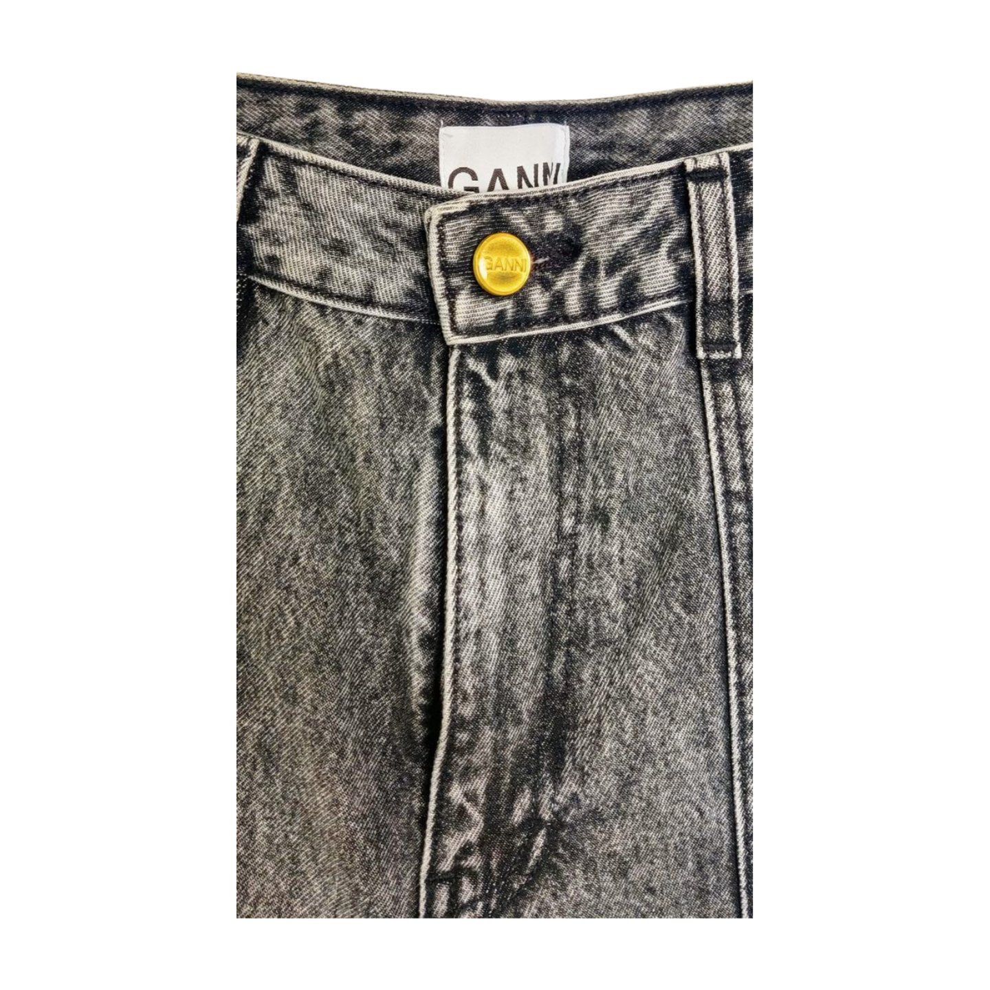 GANNI Grey Angi Black Cargo Jeans