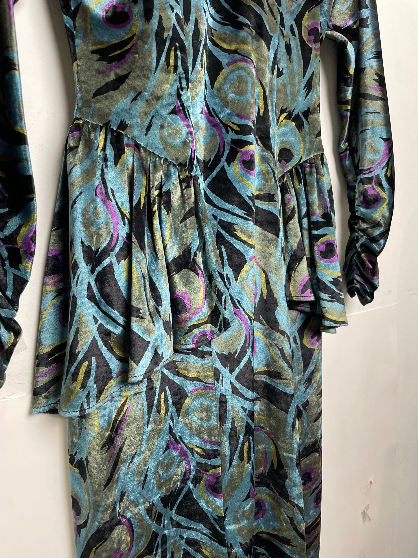 Vintage Velour Peacock Dress