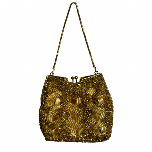 Vintage Gold Beaded Purse